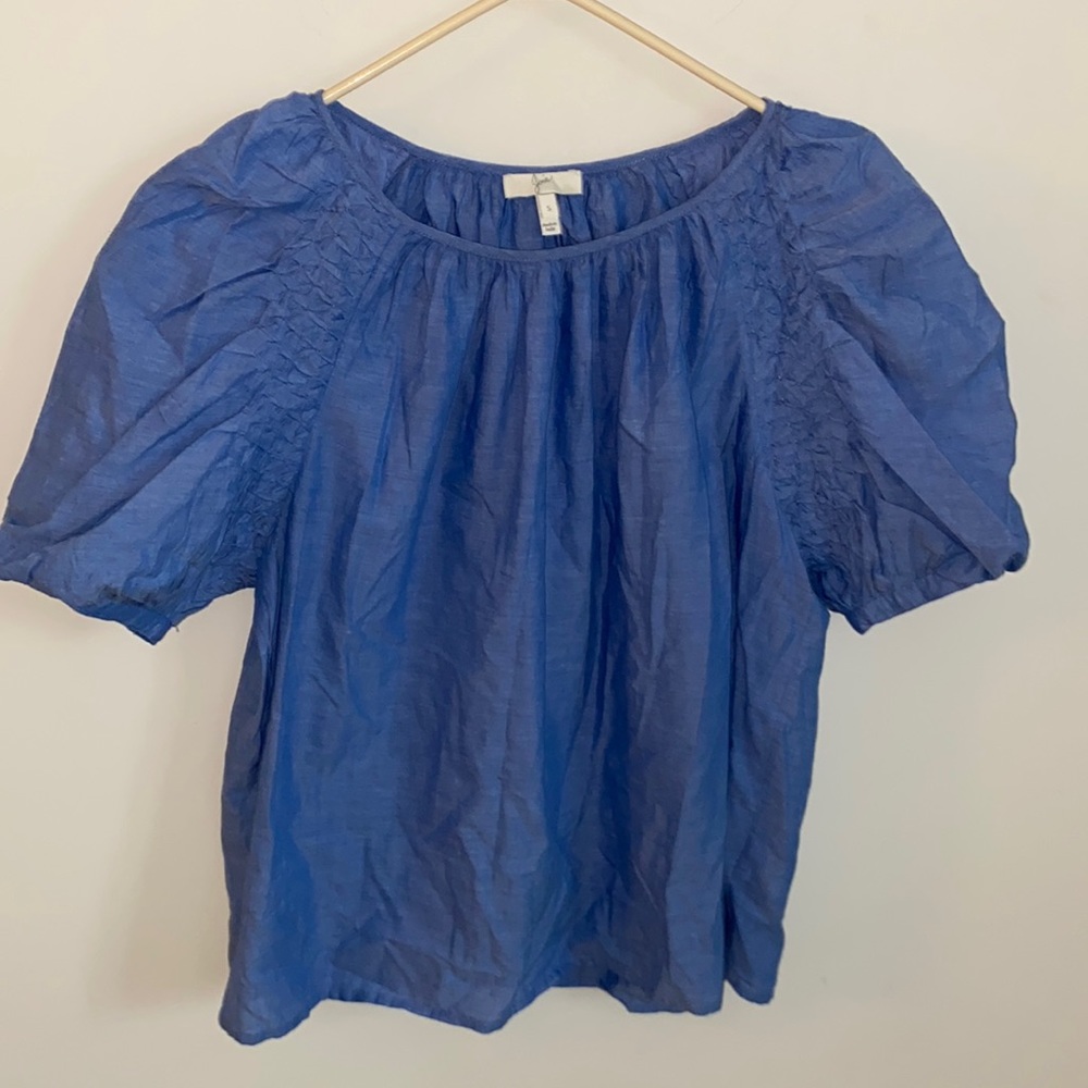 Jean blue puff sleeve shirt